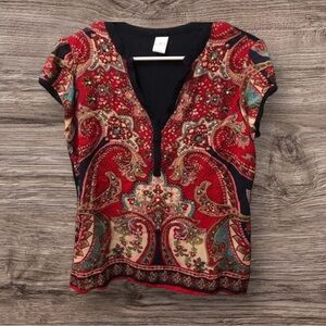 BILA EUC WOMENS TOP SHIRT BLOUSE SUMMER BLACK TOPS SHIRTS DRESSY CASUAL SIZE M